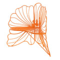 Tuinstoel Bloemvorm Oranje – Metalen Outdoor Lounge Stoel – Weerbestendige Design Tuinstoel – Unieke Flower Chair voor Tuin, Terras en Balkon