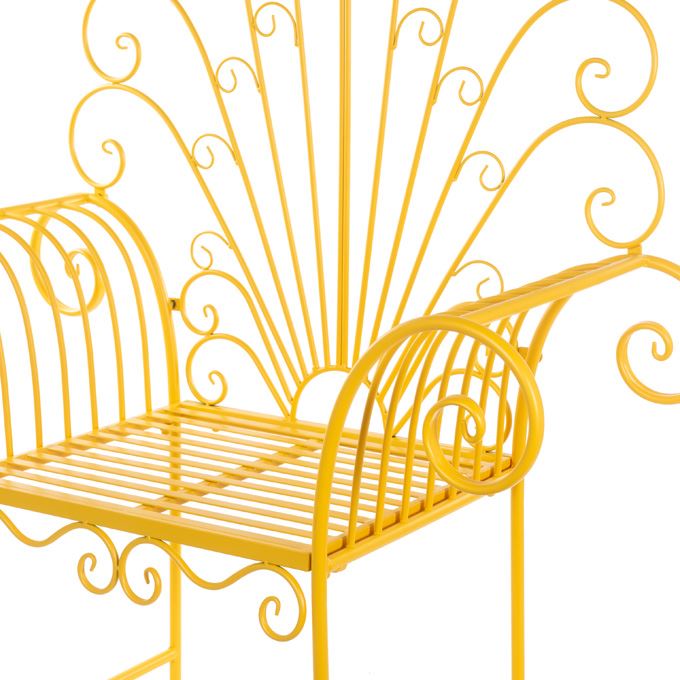 Tuinstoel Geel – Moderne Outdoor Design Stoel – Weerbestendige Metalen Tuinstoel -Stoel voor Tuin, Terras en Balkon