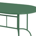 Green Metal Ovale Tuintafel – Outdoor Dining Tafel – Weerbestendige Tuin- en Terrastafel – Moderne Stalen Tafel voor 4-6 Personen